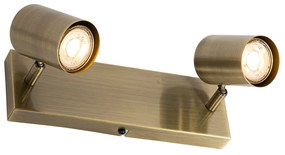 Nowoczesna lampa sufitowa brązowa 2-punktowa regulowana prostokątna - Jeana