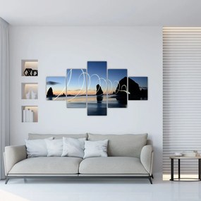 Obraz - plaża o zachodzie słońca (125x70 cm)