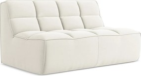 Modułowa sofa 2-osobowa - z tkaniny welwetowej - jasny beż - KALAI