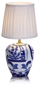 Niebiesko-biała lampa stołowa Markslöjd Goteborg, wys. 33 cm