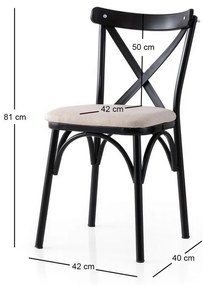 Zestaw krzeseł do jadalni Ekol Cream and Black, 2szt.