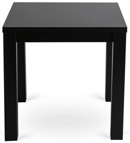 Zestaw Stół Rozkładany Kwadratowy MAX 80-160 cm Czarny i 6 Krzeseł Tapicerowanych CHRIS Granatowe Nowoczesne Loft