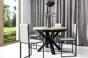 Stół loftowy okrągły rozkładany Bistro 120–196 cm – industrialny stół do jadalni, stalowa konstrukcja
