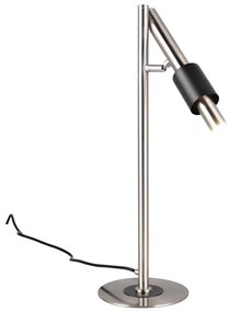 Czarna/w kolorze srebra lampa stołowa LED (wysokość 50 cm) Ikaris – Trio Select