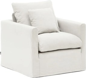 Biały lniany fotel Nora – Kave Home