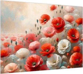 Obraz na szkle - Obraz na szkle z makami (70x50 cm)