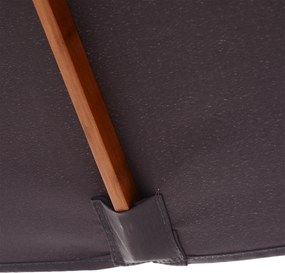 Outsunny Parasol Ogrodowy Drewno Jodłowe Poliester Ciemnoszary 3Stopniowa Regulacja 200x150x230cm | Aosom PL