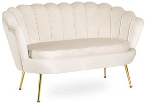 Kremowa dwuosobowa sofa glamour do salonu - Deos
