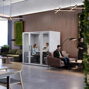 Budka akustyczna do biura INBOX 4-osobowa 2200 x 2200 x 1220 mm