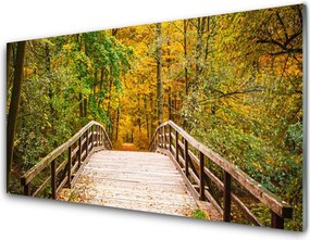 Szkło do Kuchni na Ścianę Drewniany Mostek Nad Potokiem