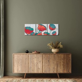 Obraz - Maki - nafta (z zegarem) (90x30 cm)