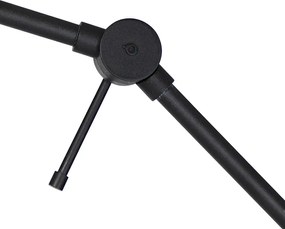 Regulowana czarna lampa podłogowa z czarnym kloszem i złotym wnętrzem 50 cm - Editor