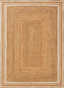 Prostokątny brązowy dywan Jutta I z białymi elementami