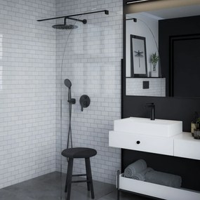 Ścianka prysznicowa WALK IN FIX przezroczysta półokrągła 8 mm MOLIS NATURE Clear Moon MASSI | różne rozmiary : Kolor profili kabiny - złoty szczotkowany, Szerokość ścianki - 80 cm, Typ montażu - WALK in FIX (Do ściany)