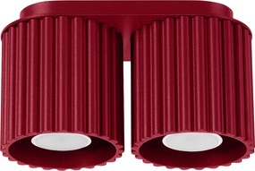 Lampa Sufitowa Minimalistyczny Aura, Aluminium - 2 Źródło - L.21 X H.12 Cm - Burgund