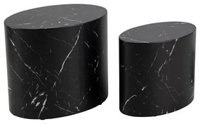 Czarne stoliki w dekorze marmuru zestaw 2szt. 48x33 cm Mice – Actona