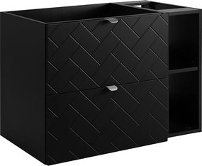 Meble łazienkowe, Czarny Mat, 80 x 57 x 46 cm, uchwyty srebrne