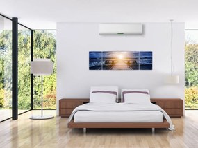 Obraz molo ze słońcem (170x50 cm)