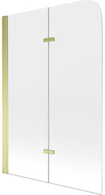 Mexen Felix parawan nawannowy 2-skrzydłowy 80 x 140 cm, transparent, złoty - 890-080-002-50-00