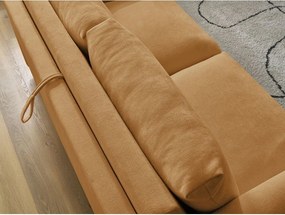 Musztardowa sofa do spania/rozkładana 200 cm Cocoone – Bobochic Paris