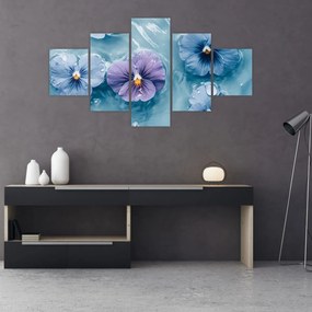 Obraz - Fiołki w wodzie (125x70 cm)