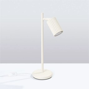 Lampa biurkowa KARBON beżowa ryflowana SOLLUX  LIGHTING