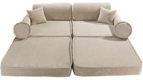 Aesthetic sztruksowa sofa dziecięca, ecru - meowbaby®