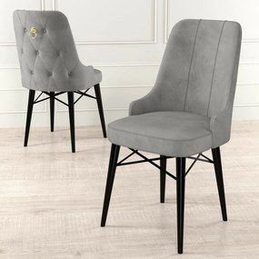 Zestaw krzeseł do jadalni Pare Grey and Black, 6szt., 6 szt.