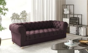 Sofa trzyosobowa CHESTERFIELD tkanina Whisper Bordowy