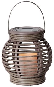 Brązowy lampion solarny LED odpowiedni na zewnątrz Star Trading Rotang, wys. 16 cm