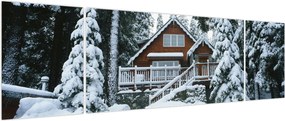 Obraz - Drewniany domek (170x50 cm)