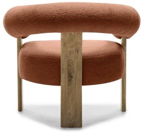 Brązowy designerski fotel KOKEI, dąb