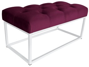 Ławka CHESTERFIELD LOFT podstawa biała pufa podnóżek MG02