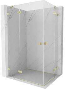 Mexen Lunar Duo kabina prysznicowa uchylna lewa 95 x 85 cm, transparent, złota szczotkowana - 834-095L-085P-55-00