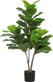 HOMCOM Sztuczne drzewko figowe 110 cm, sztuczna roślina w doniczce, dekoracja, prezent