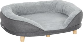 PawHut Łóżko dla Psa do 25 kg, Zdejmowany Pokrowiec, Antypoślizgowe Nogi, 90 x 78 x 25 cm, Szare