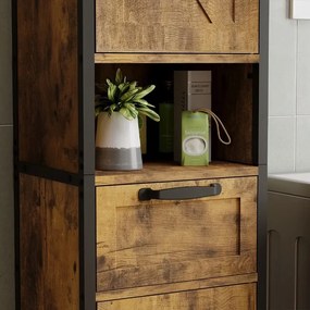 Szafka do łazienki wąska loft brąz