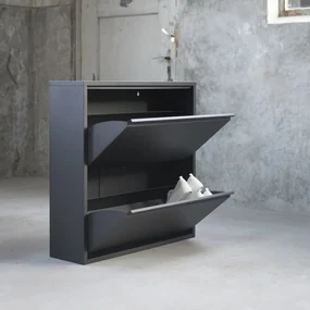 Czarny metalowy regał na buty Billy – Spinder Design