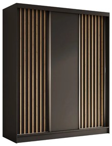 Szafa przesuwna - Lamel 180 cm, czarny mat