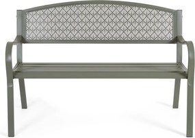 Metalowa ławka ogrodowa w kolorze khaki Lizette – Bizzotto