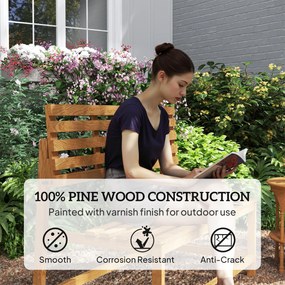 Outsunny 2-osobowa Ławka Ogrodowa z Drewna, odporna na warunki pogodowe, 110x61x89cm, Teak