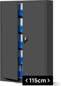 Szafa biurowa na akta szeroka Jan II 115x40x185 cm antracyt