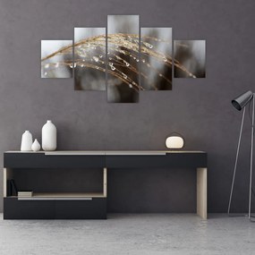 Obraz kropli na roślinie (125x70 cm)