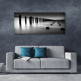 Obraz na płótnie Drewniane Molo we Mgle