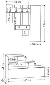 Zestaw do przedpokoju w dekorze dębu Vesty – Kalune Design