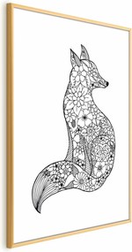 Plakat Lis w kwiaty 40x60 cm z ramą złotą z marginesem ARTGEIST B