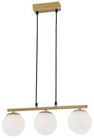Biało-naturalna lampa wisząca ze szklanym kloszem Carrine – Candellux Lighting