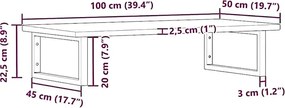 Jasnobrązowa półka 100x50 białe uchwyty - Bafo