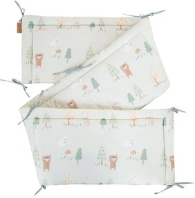 Jasnozielony bawełniany ochraniacz do łóżeczka 170 cm Woodland Buddies – Roba