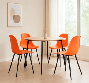 Pomarańczowe krzesło metalowe do jadalni Z2-K46